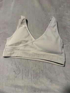 Kindred Bravely Nursing Light Gray Ribbed Crossover Bra